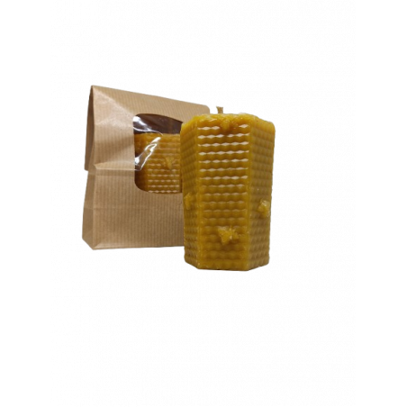 Bougie "La tour d'alvéoles" 100% cire bio de nos abeilles!!