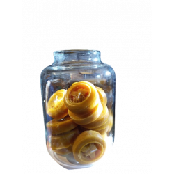 Bougie ronde motif abeille 100% cire bio de nos abeilles!!