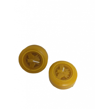 Bougie ronde motif abeille 100% cire bio de nos abeilles!!